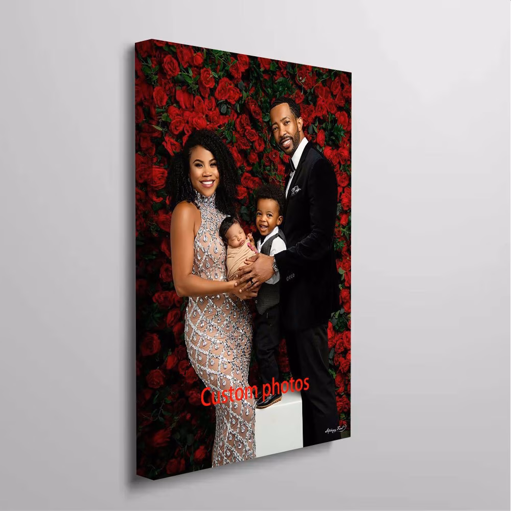A Custom-made, Wrap-around Canvas Wood Frame Painting, Personal Portrait Photo - Wall Decoration for Living Rooms, Bedrooms, and Hallways.