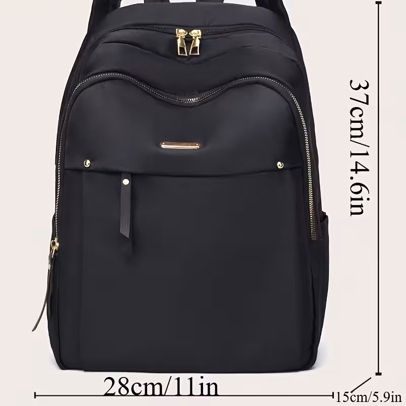 A Practical Solid Color Backpack with Multiple Pockets Designed for Women, Suitable for School Use, Including Middle And High School As Well As College Students